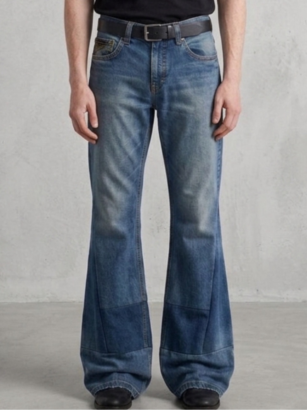 Men's Wide-Leg Blue Jeans
